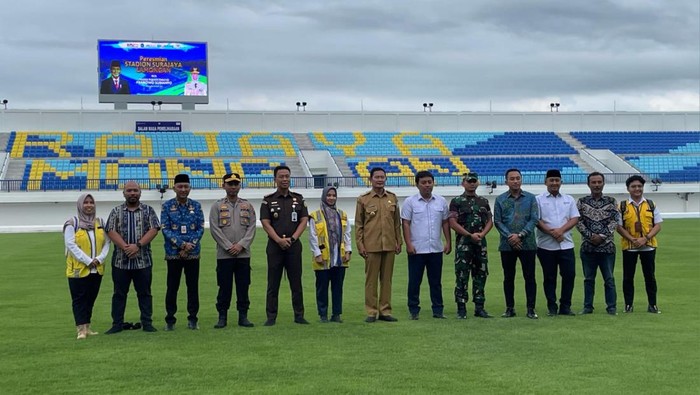 Presiden Prabowo Resmikan Stadion Surajaya Lamongan Secara Virtual