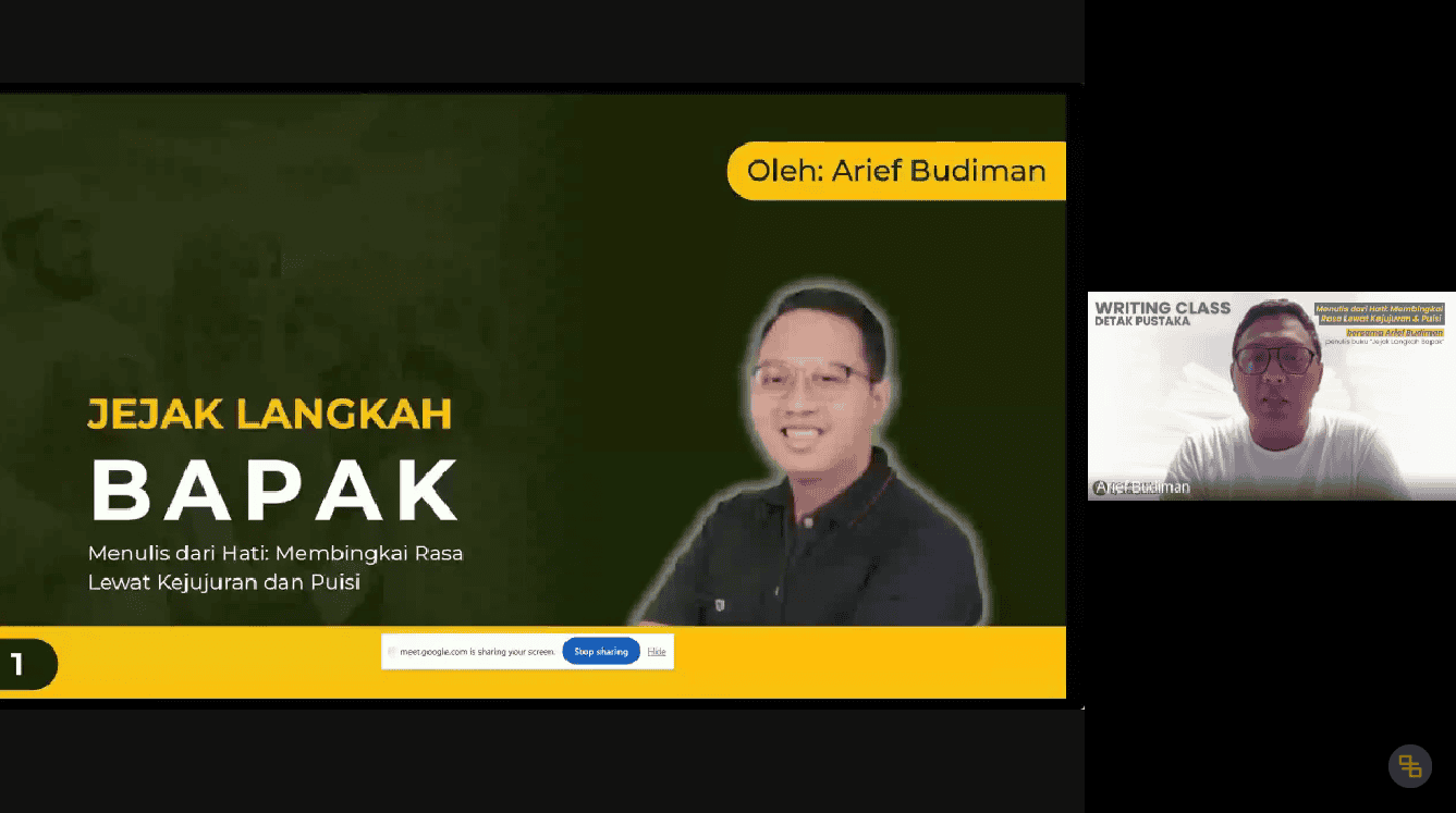 Webinar Detak Pustaka: Membingkai Rasa Lewat Kejujuran dan Puisi