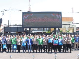 Polres Lamongan dan Serikat Pekerja Gelar Apel Akbar Kebangsaan